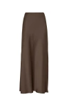Brunello Cucinelli Cady Satin Fluid Bias-cut Skirt In Cocoa