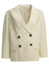 Brunello Cucinelli Double-breasted Buttoned Blazer In White