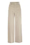 Brunello Cucinelli Women Fluid Corduroy Sartorial Track Trousers With Jewellery In Brown