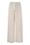 Brunello Cucinelli Women Fluid Corduroy Trousers With Jewellery In Multi