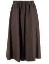 Brunello Cucinelli Flared A-line Midi Skirt In Brown