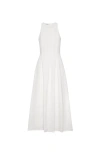 Brunello Cucinelli Fluid Twill Sleeveless Midi Dress In White