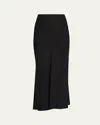Brunello Cucinelli Fluid Linen Twill Slit Maxi Skirt