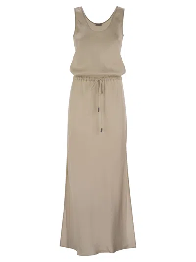 BRUNELLO CUCINELLI FLUID SATIN CADY TWILL DRESS