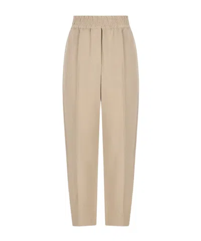 Brunello Cucinelli Linen Blend Trousers Pleated Front Pockets In Neutral