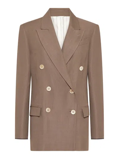 BRUNELLO CUCINELLI FLUID TWILL JACKET WITH SHINY CUFFS