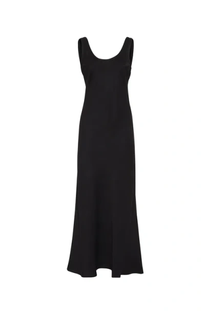 Brunello Cucinelli Fluid Twill Tank Dress In Black
