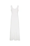 Brunello Cucinelli Knee Length Fitted Silhouette Scoop Back Dress In White
