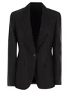 Brunello Cucinelli Linen Fluid Jacket With Shiny Details In Black