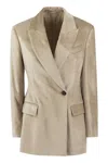 Brunello Cucinelli Double-breasted Wool And Alpaca In Tan