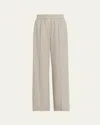 Brunello Cucinelli Fluid Wool Crepe Pants In Gray