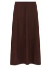 Brunello Cucinelli Virgin Wool-blend Twill Flute Skirt Skirt In Brown
