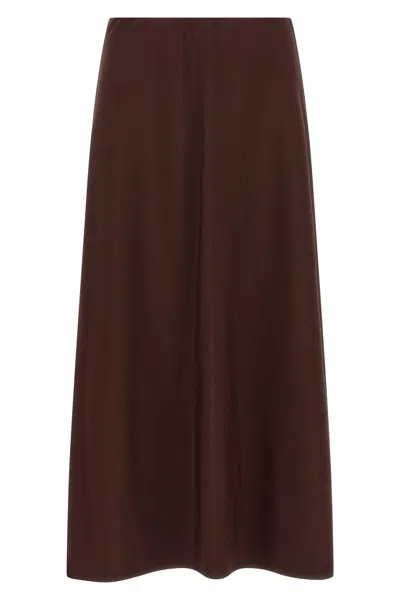 Brunello Cucinelli Women Virgin Wool And Viscose Skirt In Brown