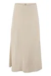 Brunello Cucinelli Flute Skirt In Comfort Viscose Couture Twill In Beige