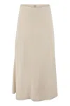 Brunello Cucinelli Flute Skirt In Comfort Viscose Couture Twill In White
