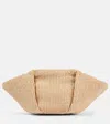 Brunello Cucinelli Fold-over Small Raffia Clutch In Beige