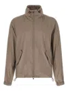 Brunello Cucinelli Foldable Unlined Jacket Puffer Jackets Gray In Brown