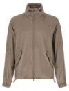 Brunello Cucinelli Foldable Unlined Jacket Puffer Jackets Gray In Gray