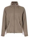 Brunello Cucinelli Foldable Unlined Jacket Puffer Jackets Gray In Gray