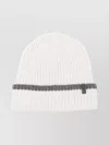 Brunello Cucinelli Folded Brim Hat Ribbed Texture In White