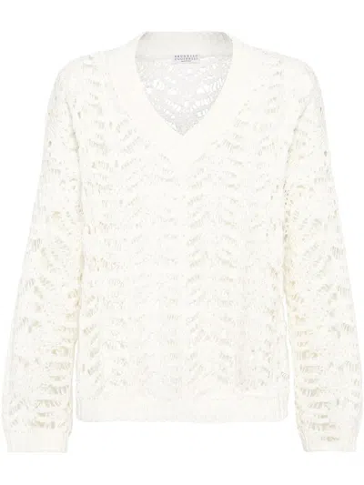 BRUNELLO CUCINELLI FOLIAGE-KNIT SWEATER