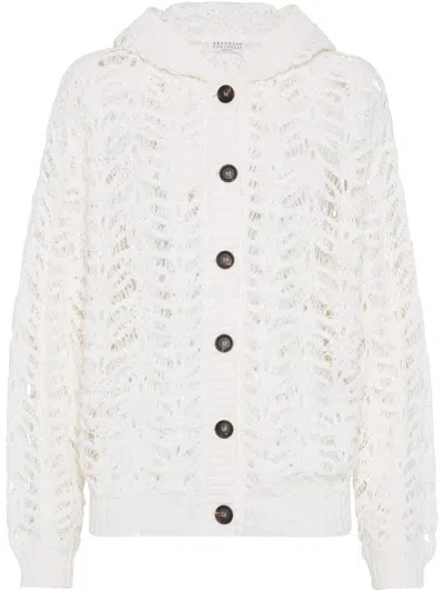 BRUNELLO CUCINELLI FOLIAGE-LACE CARDIGAN