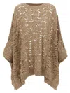 Brunello Cucinelli Foliage Lace Capes Beige In Brown