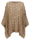 Brunello Cucinelli Foliage Lace Capes Beige In Brown
