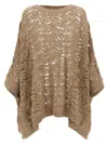 Brunello Cucinelli Foliage Lace Capes Beige In Brown