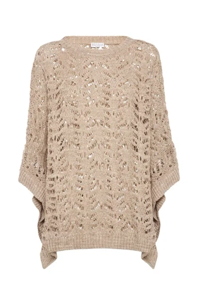 BRUNELLO CUCINELLI BRUNELLO CUCINELLI FOLIAGE LACE PONCHO