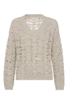 Brunello Cucinelli Linen-blend Foliage Sweater In Natural