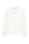 Brunello Cucinelli Women Silk And Linen Foliage Sweater In White