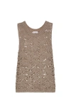 Brunello Cucinelli Sleeveless Knitted Vest In Light Brown