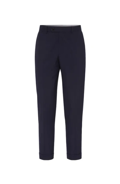 Brunello Cucinelli Formal Fit Trousers In Navy Blue