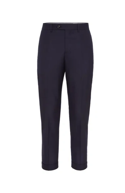 Brunello Cucinelli Formal Fit Trousers In Navy Blue