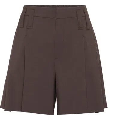 Brunello Cucinelli Formal Shorts With Monili In Brown