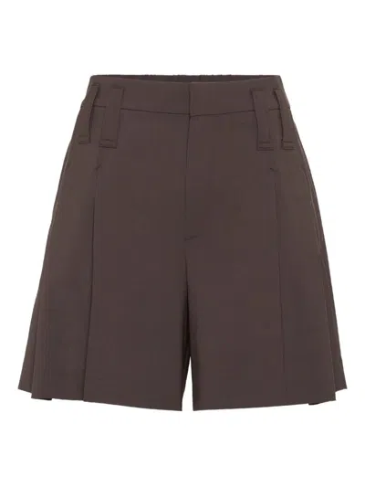 Brunello Cucinelli Formal Shorts With Monili In Brown