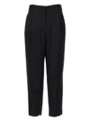 Brunello Cucinelli Black Tropical Luxury Wool Monili Slouchy Trousers In Black
