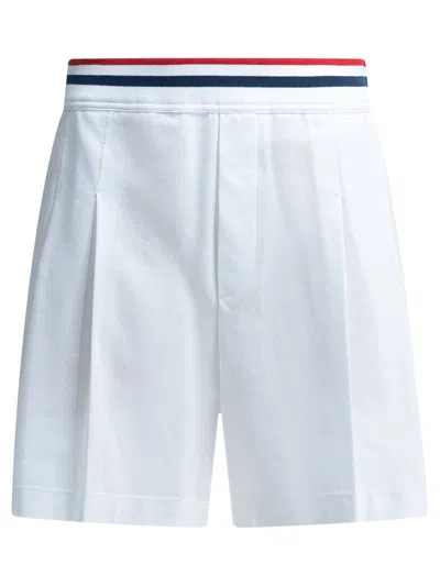 Brunello Cucinelli Formal White Cotton Shorts In Multi