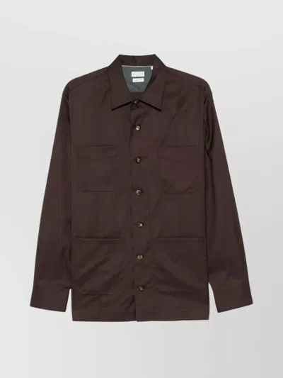 Brunello Cucinelli Four Front Patch Pockets Shirt In Brown