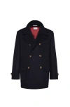 Brunello Cucinelli Double-breasted Felted Coat In Blue