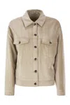Brunello Cucinelli Four-pocket Jacket In Cotton And Viscose Velvet Sleek With Thermore® Padding And  In Neutral