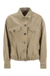 Brunello Cucinelli Women Four-pocket Jacket In Garment-dyed Cotton-linen Cover-up With Moniline
