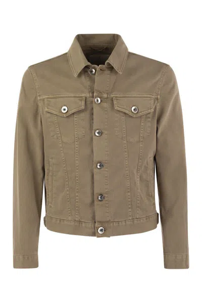 Brunello Cucinelli Four-pocket Jacket In Light, Garment-dyed Cotton Comfort Denim In Rope