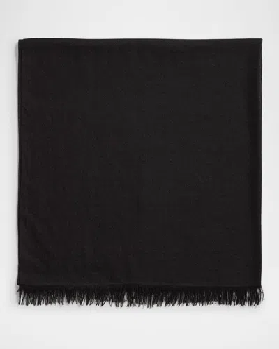 Brunello Cucinelli Frayed Cashmere Scarf In Black