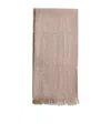 Brunello Cucinelli Women Beige Cashmere And Silk Scarf In Brown