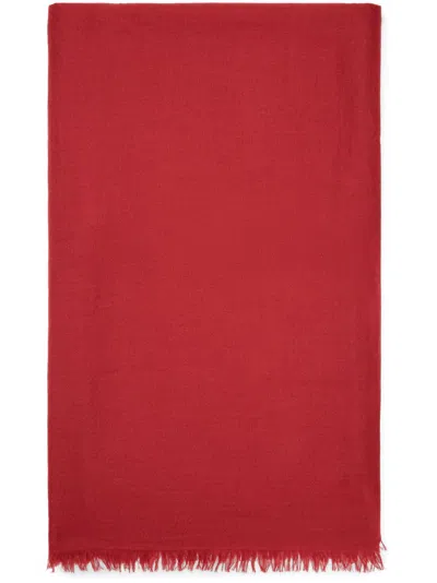 Brunello Cucinelli Frayed-edge Scarf In 红色