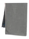 Brunello Cucinelli Frayed Silk Scarf In Gray