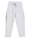 Brunello Cucinelli French Side-stripe Terry Casual Trousers In White