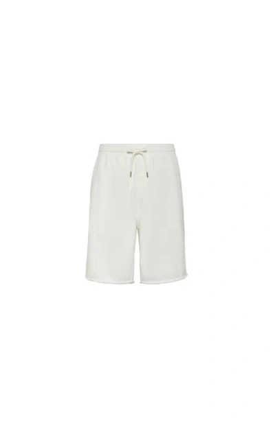 Brunello Cucinelli French Terry Bermuda Shorts In White